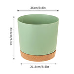 pots fleurs plastique modernes vert clair foncé gris drainage balcon jardin 165cm 145cm 25cm