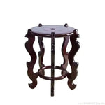 support plante sculpté motifs floraux classique marron foncé étagère décoration intérieure plantes fleurs