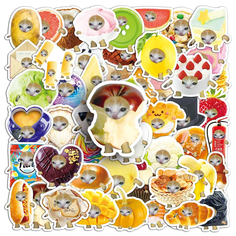 stickers animaux mignons multicolores cartoon fruits gâteaux adhésifs décoration ordinateur portable téléphone