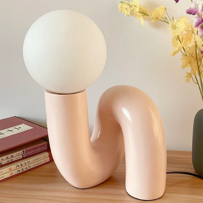 lampe table moderne rouge blanche 5w led adhésif câble électrique