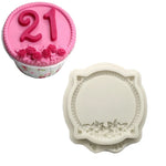 cadres photo silicone doré blanc baroques classiques moules deco fondant cupcakes gâteaux