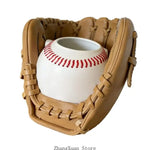 pot forme gant baseball marron clair rétro décoratif intérieur fleur artificielle
