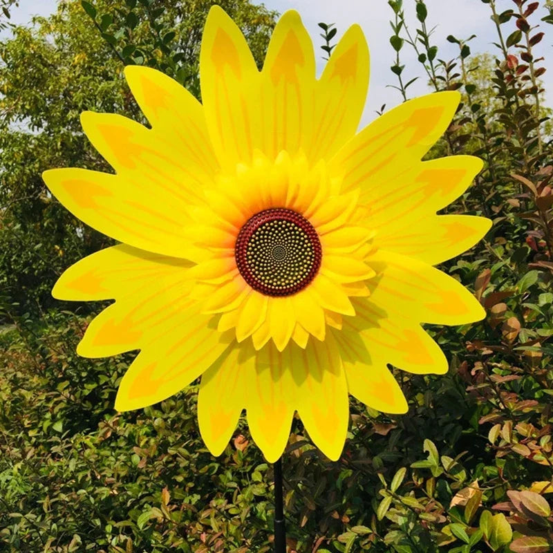 décoration jardin éolienne fleur couleurs vert rouge jaune bleu violet moderneextérieur fixe tringle
