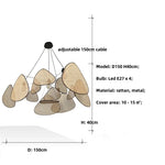 suspension lumineuse moderne rotin marron clair 4200K 3000K 6500K 90260V