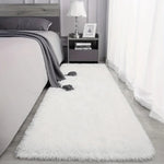 tapis noir blanc gris doux peluche épaisse moderne antidérapant confortable salon chambre coucher