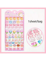 sticker 3d kawaii alimentaire animal multicolore bricolage scrapbooking coque téléphone cadre photo