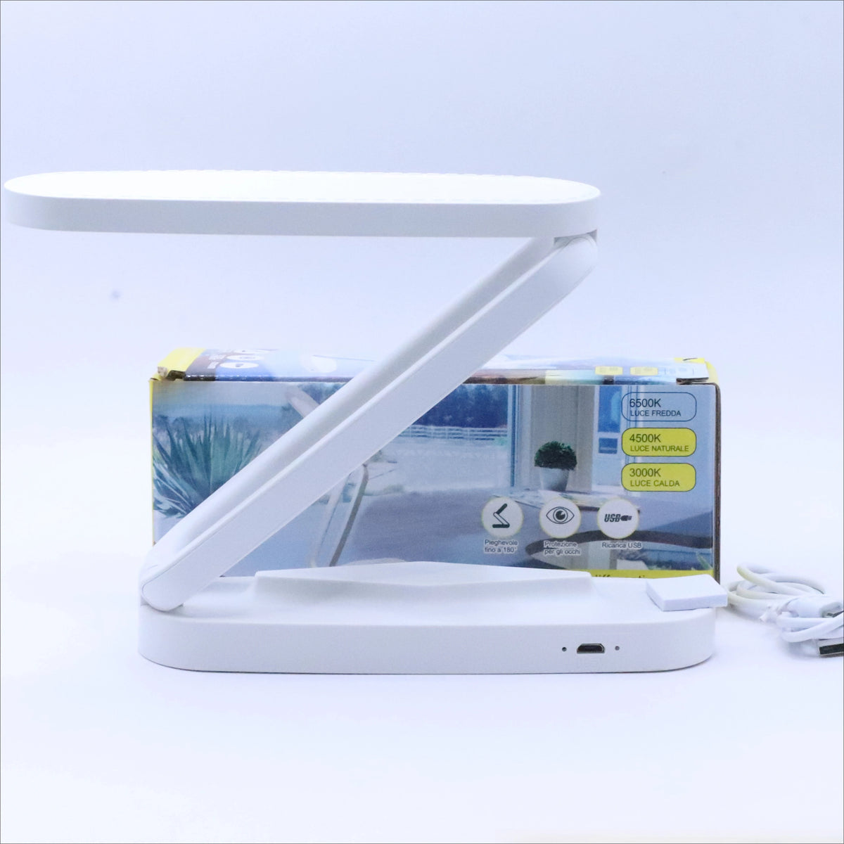 lampe pliable rechargeable blanc rose variateur tactile portable moderne minimaliste