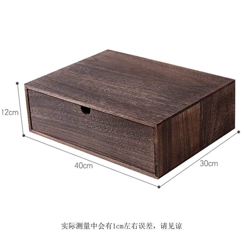 boîte tiroirs rangement bois marron minimaliste tiroirs organisation makeup retro japonais