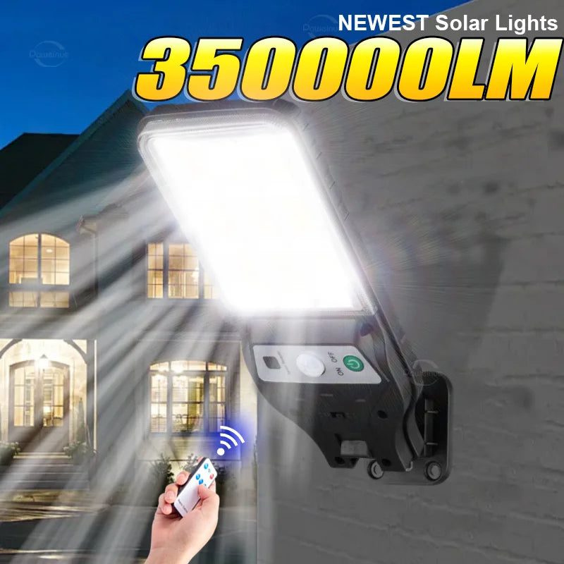 lampe solaire moderne détecteur mouvement ip65 jardin extérieur led noir autonome