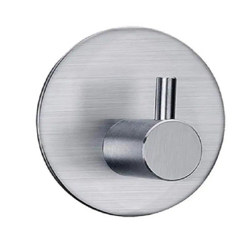 porte serviettes moderne argenté noir lisse auto adhésif inoxydable diamètre 5cm hauteur 3.3cm
