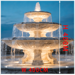 fontaine marbre classique blanc veines durable extérieur jardin parkôtel villa