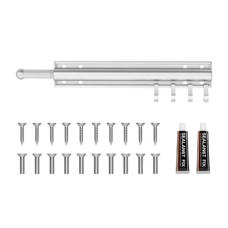 support mural objet suspendu vis argenté noir lisse brillant moderne fonctionnel