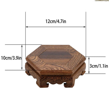 support plante bois sculpté artisanal marron foncé pot fleurs décoration végétale rustic stand
