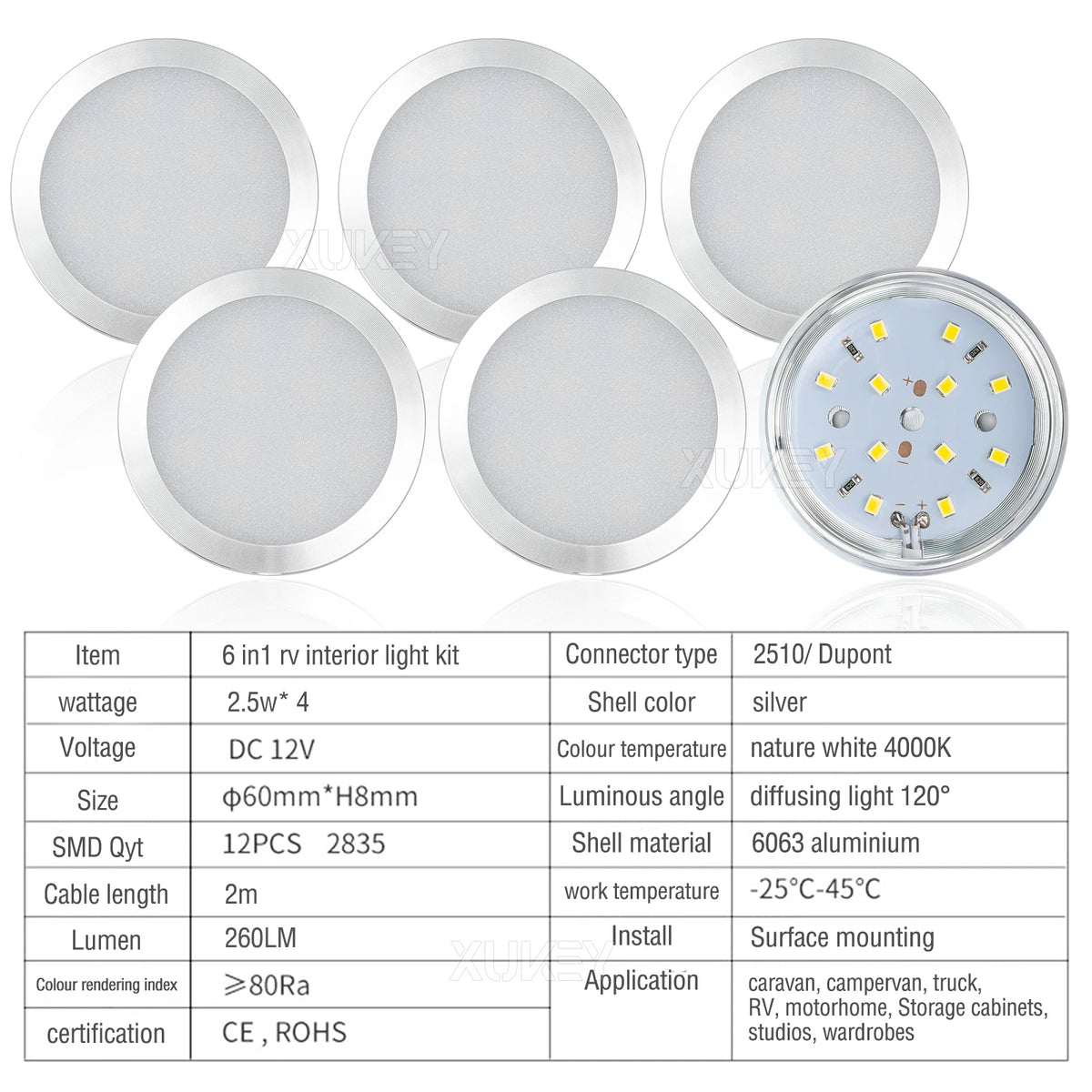 luminaire voiture blanc moderne led 12v télécommande câble adaptateur vis double face
