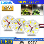 LED 3W 32MM SMD 5730 10PIECES Blanc Chaud Circulaire DIY Industriel
