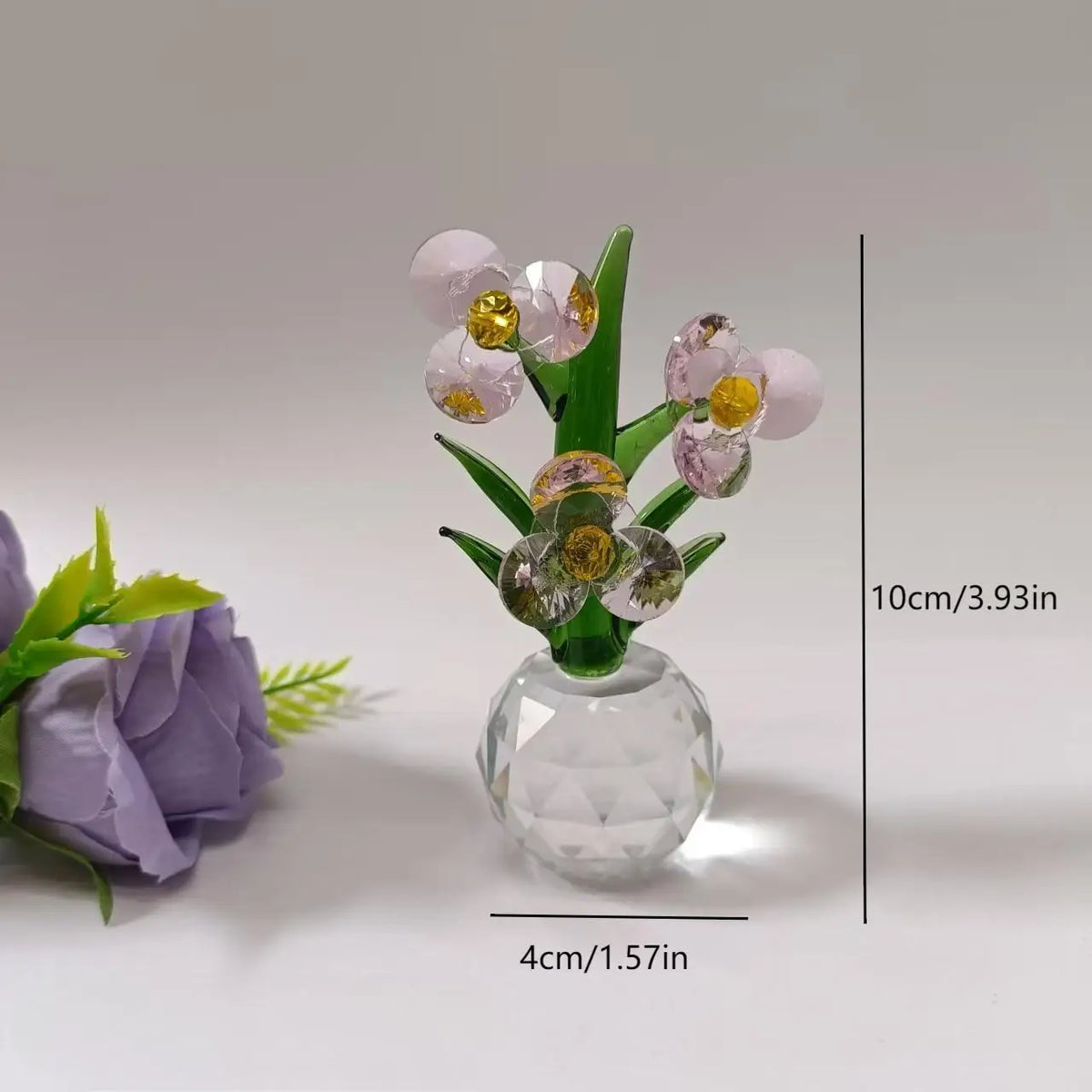 bouquet fleurs artificielles verre plastique moderne rouge blanc vert bleu violet