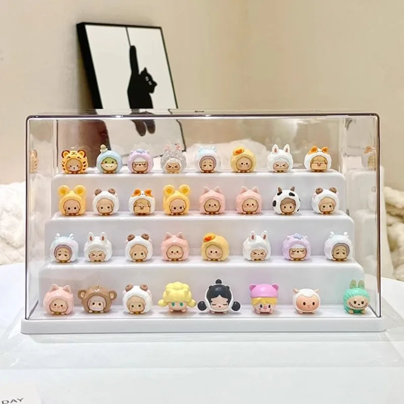 présentoir transparent acrylic collectible figurines animaux multicolores cartoon mignon rangement anti poussière