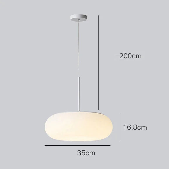 luminaire suspendu ovale moderne acrylique blanc 3000K 6000K salon chambre