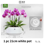 pots orchidées blancs moderne ventilation aération plateaux intérieurs extérieurs
