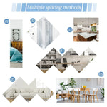 miroirs géométriques blancs modernes adhésifs 5cm 10cm 15cm 20cm 6pièces decoration mur maison chambre