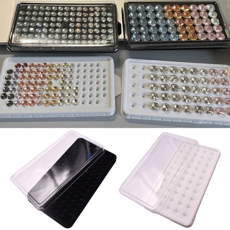 boîtes bijoux strass noir blanc rangement organisation plateau compartments opaque
