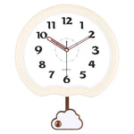 horloge murale nuage marron blanc vintage pendule decoratif minimaliste analogique