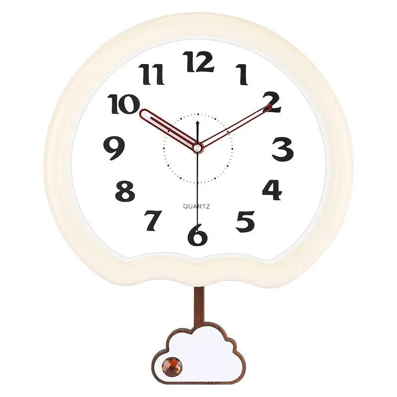 horloge murale nuage marron blanc vintage pendule decoratif minimaliste analogique