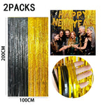 rideau franges métalliques couleurs vives mariage anniversaire décoration festive adhésif pack deux