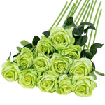 bouquet roses artificielles blanc rouge feuilles vertes classique decoration maison anniversaire saint valentinintérieur