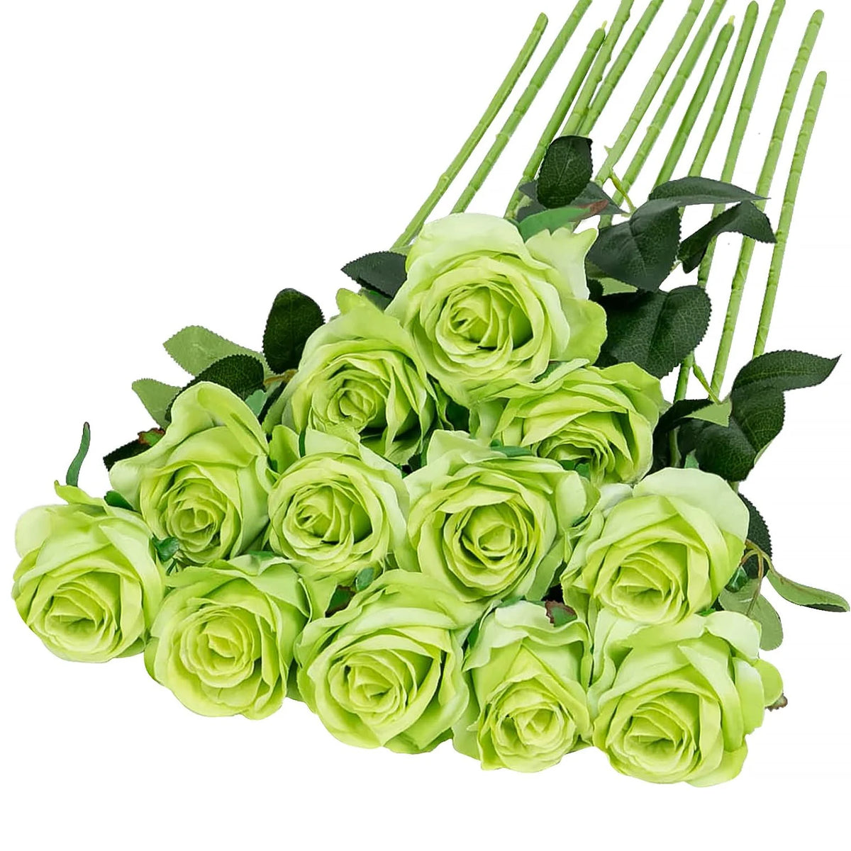 bouquet roses artificielles blanc rouge feuilles vertes classique decoration maison anniversaire saint valentinintérieur