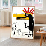 affiche art moderne pop dessin animé abstraite couleur noir jaune rouge self adhesive chambre