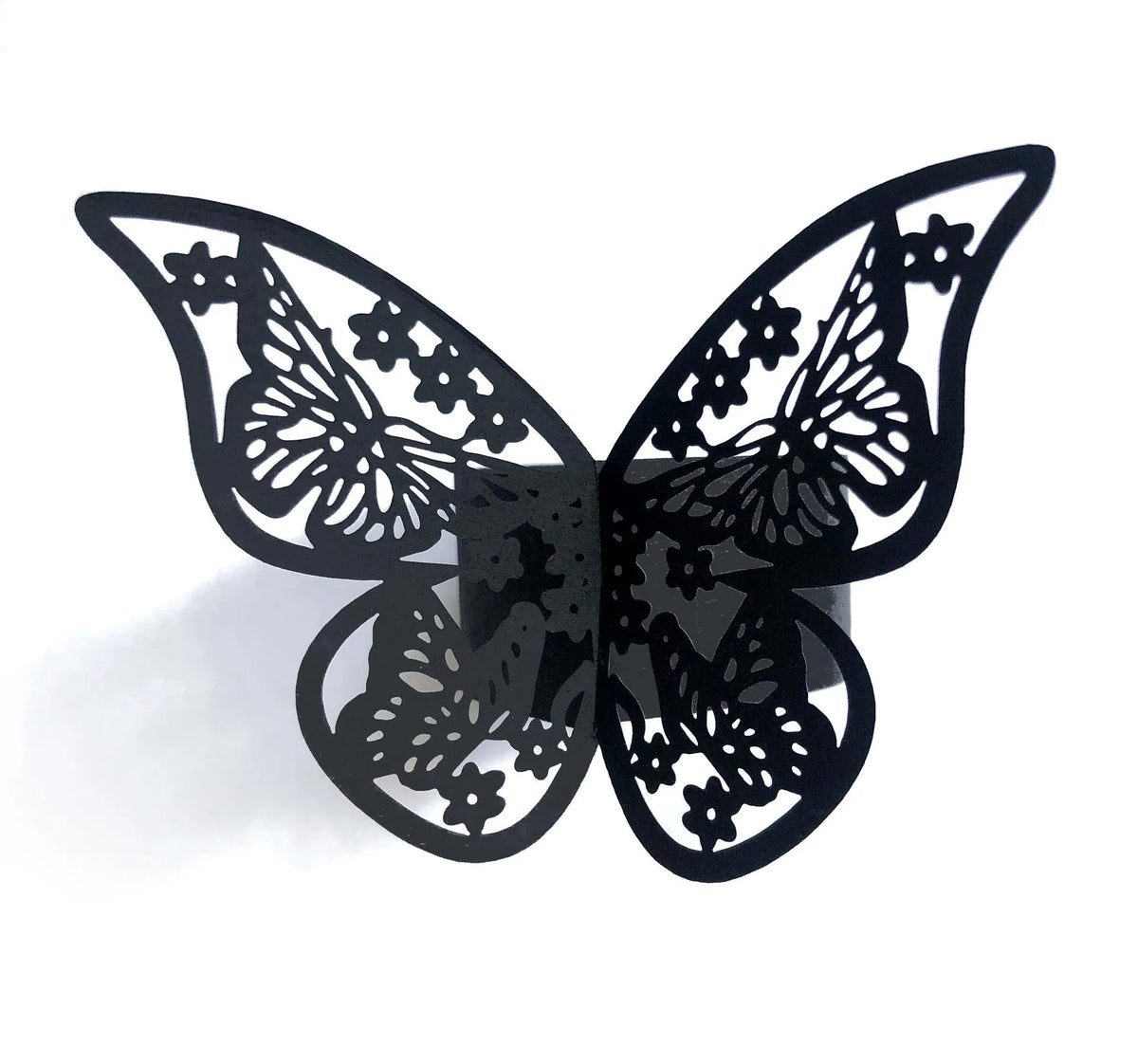porte serviette papillon ajouré élégant doré rose bleu clair blanc pack 50 pièces transparents