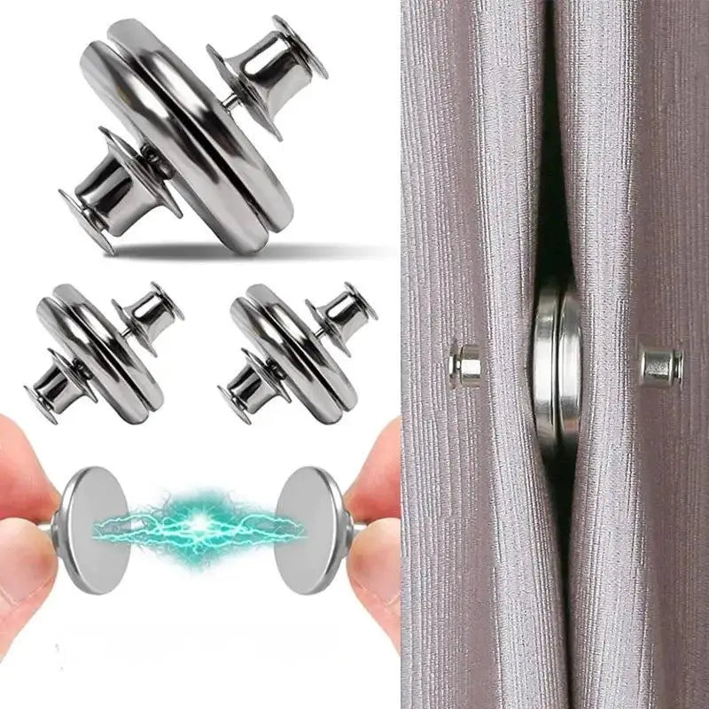 clips magnétiques rideaux argenté moderne adhésifs réglables pvc accessoire fenêtre fixations