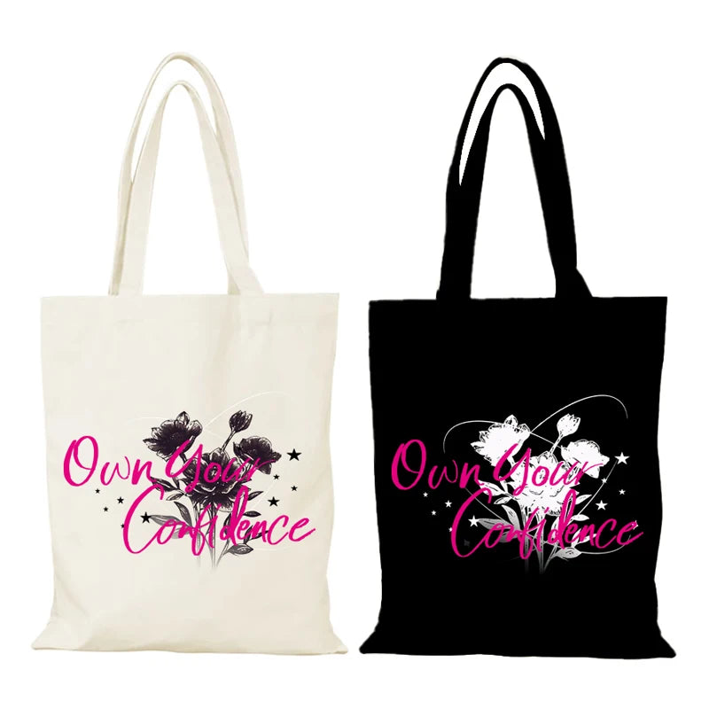 sac toile motif floral poches graphique décontracté femme pliable provisions tote bag