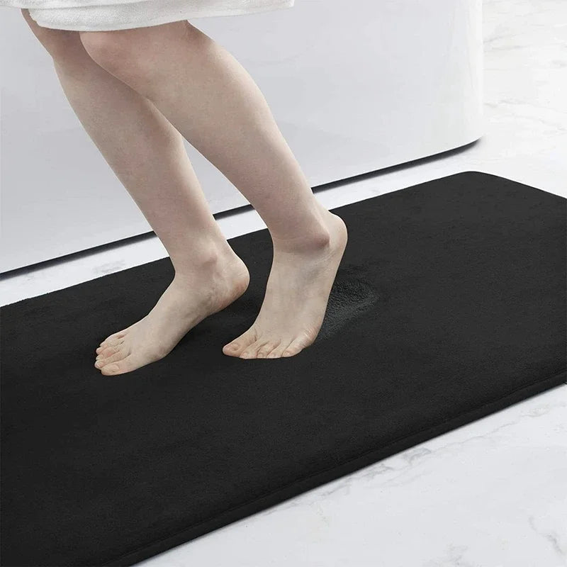 tapis bain gris noir marron microfiber antidérapant moderne doux salle bain cuisine