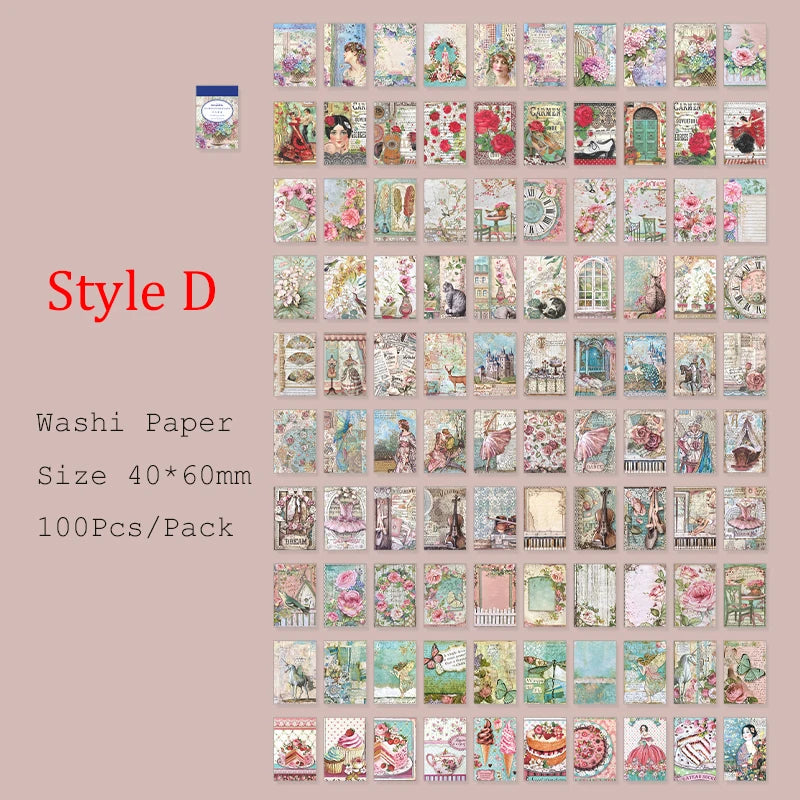 autocollants fleurs vintage multicolores scrapbooking artisanat diy cartes postales etiquettes papier decoratif