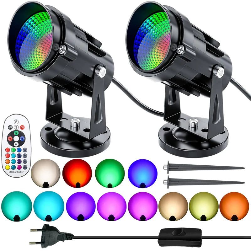 projecteur led noir moderne 10w rgbw 15 puces led 1000 lumens certification lvd rohs
