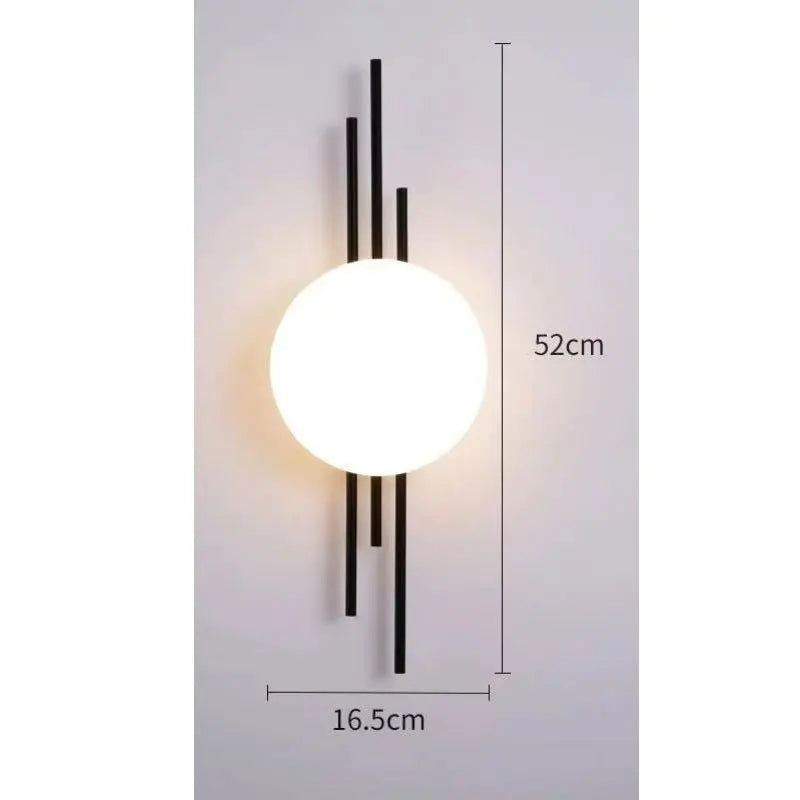 lampe murale moderne minimaliste noir doré éclairage chambre salon entrée étude