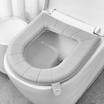 coussin toilette rose clair vert pastel gris clair texture cuir moderne clips fixations confortables