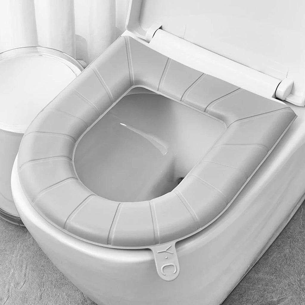 coussin toilette rose clair vert pastel gris clair texture cuir moderne clips fixations confortables