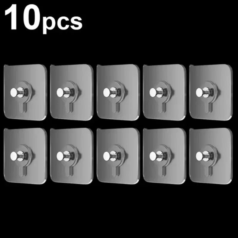 crochets adhésifs transparents minimalistes pack 10pcs 20pcs 30pcs 50pcs 6x6cm