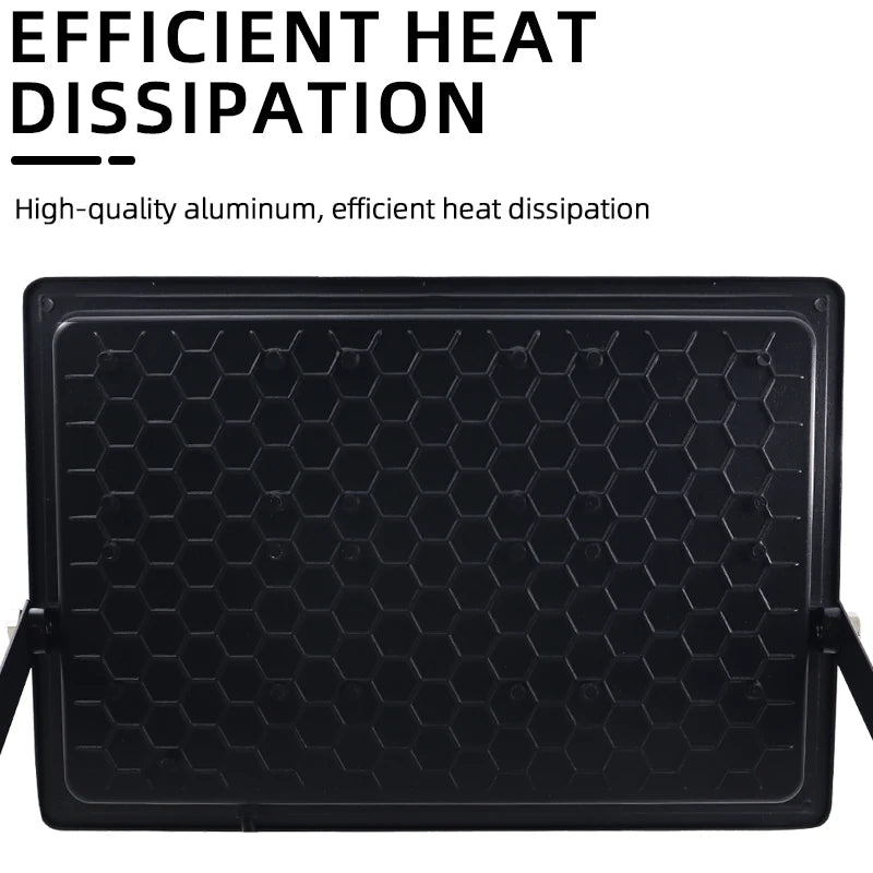 projecteur led ip66 étanche noir grille hexagonale moderne clips fixation 220v 100w 1000w