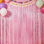 rideau paillettes rose clair moderne festif occasion anniversaire baby shower mariage photo décoration murale
