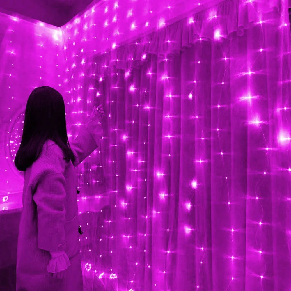 guirlande lumineuse rideau led usb étoiles multicolore décoration chambre salon fête mariage intérieur moderne