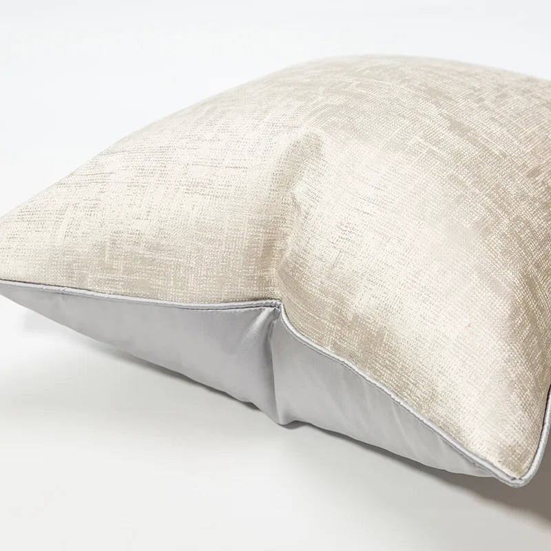 housse coussin décorative contemporaine beige clair tissu polyester carré sofa 30x50cm 45x45cm 50x50cm