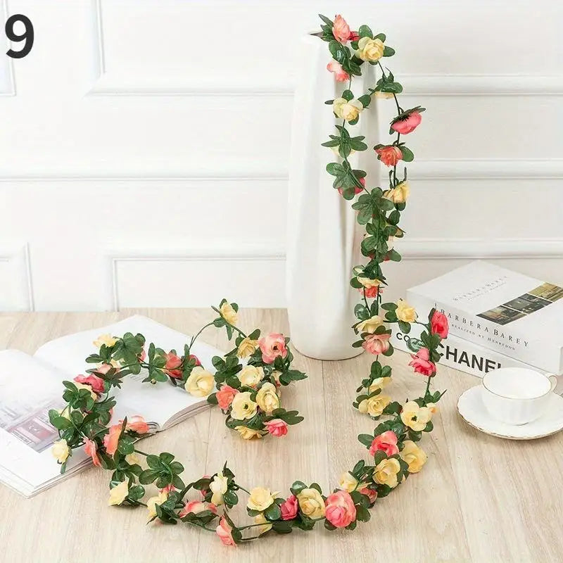 guirlande fleurs artificielles roses décoratives intérieur mariage anniversaire romantique printemps automne événements
