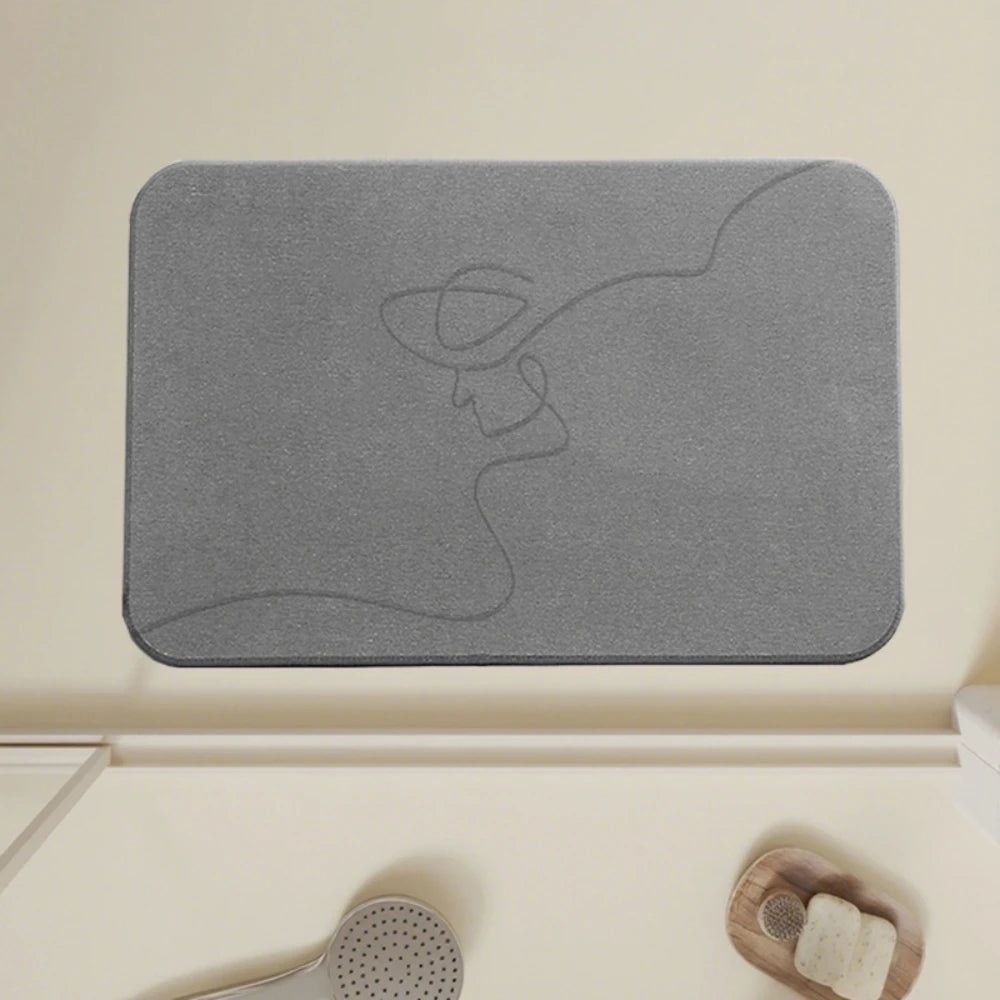 tapis bain gris moderne abstrait antidérapant absorption eau rapide séchage tapis douche extérieur adultes