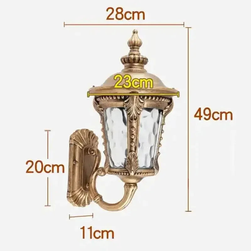 luminaire mural extérieur or noir verre transparent classique éclairage cuisine chambre coucher entrée