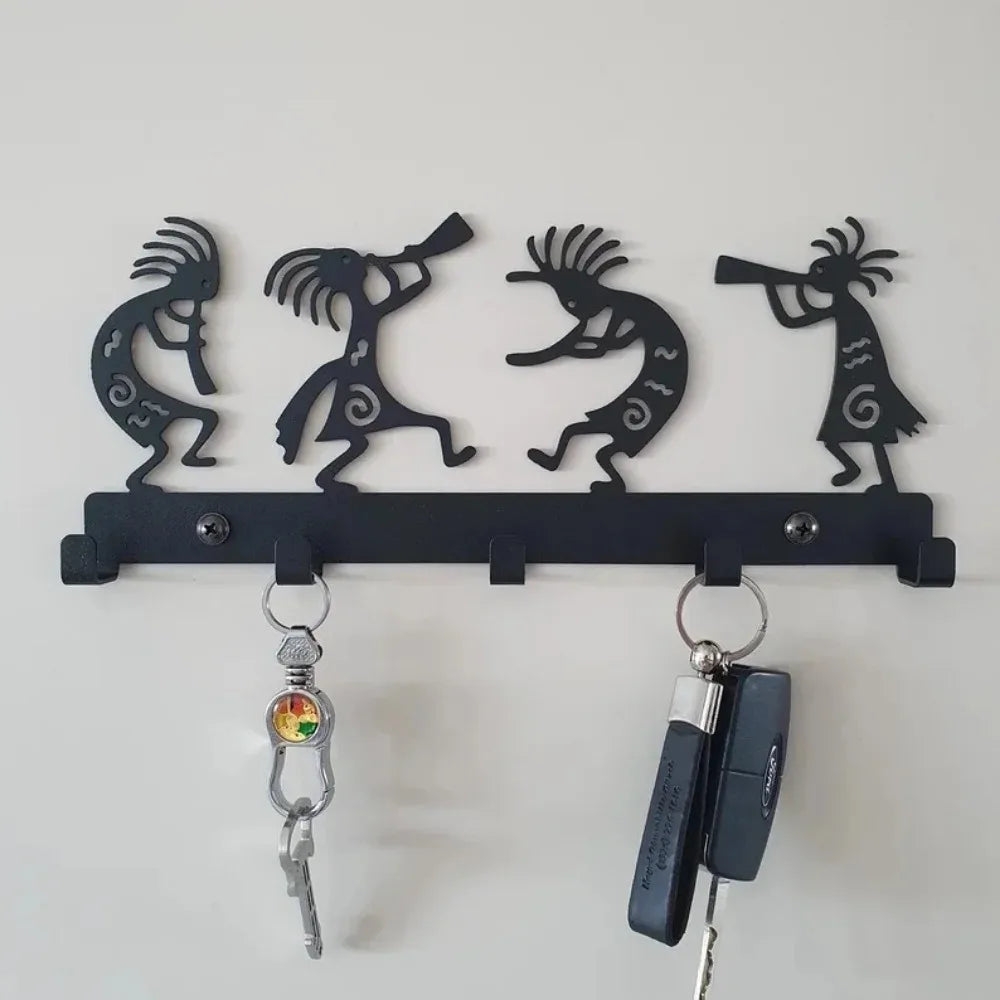 porte clés mural animaux silhouettes moderne vis fixés noir décors rubansiaux clés