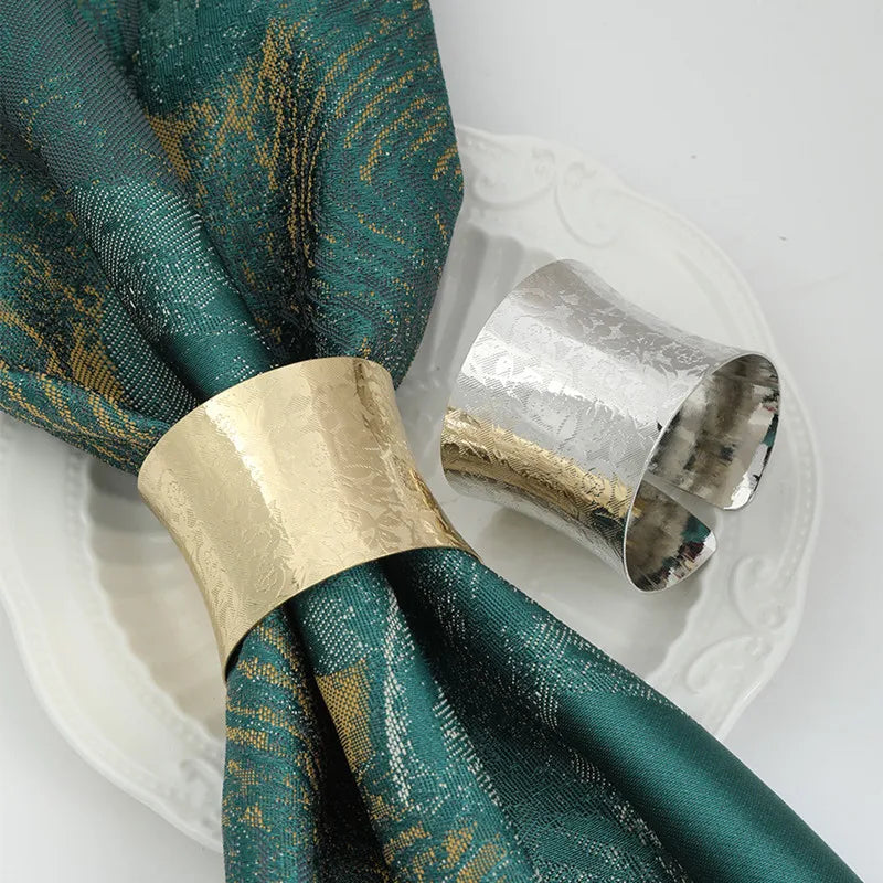anneau serviette métal doré argenté moderne élégant décoration table mariage anniversaire festive respectueux environnement
